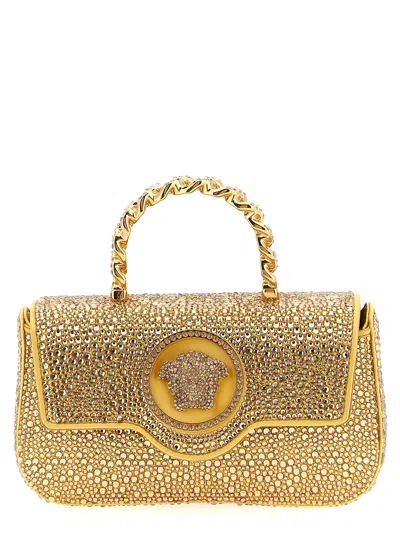 Versace La Medusa Mini Handbag In Gold