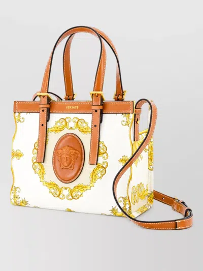 Versace La Medusa Mini Leather Clutch Bag In Pattern