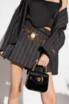 Versace Medusa Patent Chain Top-handle Crossbody Bag In Black