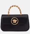 Versace La Medusa Mini Satin Tote Bag In Black