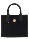 Versace La Medusa Mini Canvas Tote Bag In Black