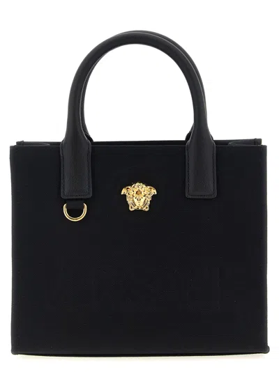 Versace La Medusa Mini Shopping Bag In Black