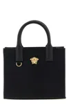 Versace La Medusa Mini Canvas Tote Bag In Black