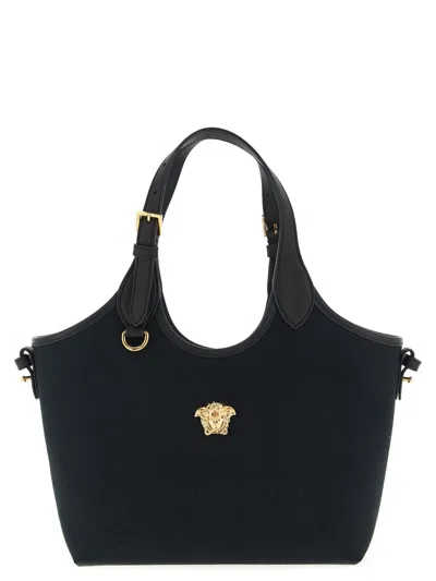 Versace 'la Medusa' Mini Shopping Bag In Black