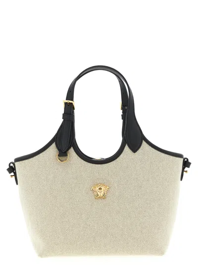Versace La Medusa Mini Shopping Bag In Neutral
