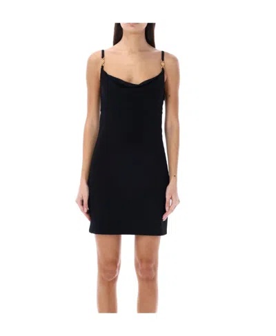 Versace Medusa 95 La Greca Mini Dress In Black