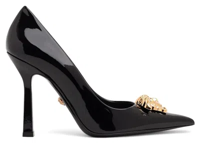 Pre-owned Versace La Medusa Naplak Pumps (women's) Sneakers In Black/gold