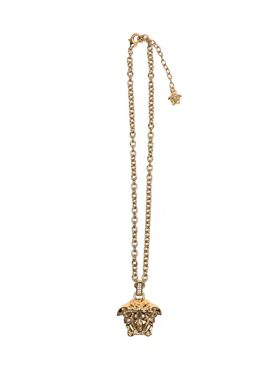 Versace La Medusa Necklace In Crystal-oro