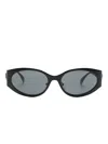 Versace La Medusa Oval-frame Sunglasses In Schwarz