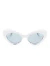 Versace La Medusa Oval-frame Sunglasses In White