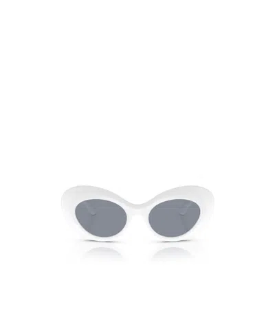 Versace La Medusa Oval-frame Sunglasses In White