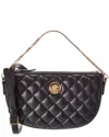 Versace La Medusa Quilted Leather Shoulder Bag In Black