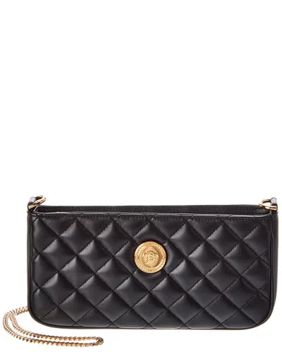 VERSACE LA MEDUSA QUILTED LEATHER SHOULDER BAG