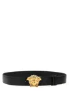 Versace Ceinture En Cuir La Medusa Greca In Black