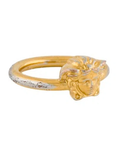 Pre-owned Versace La Medusa Ring In Silver