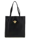 Versace La Medusa North-south Leather Tote Bag In Black