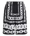 Versace Men Medusa Chains Silk Shorts In Black