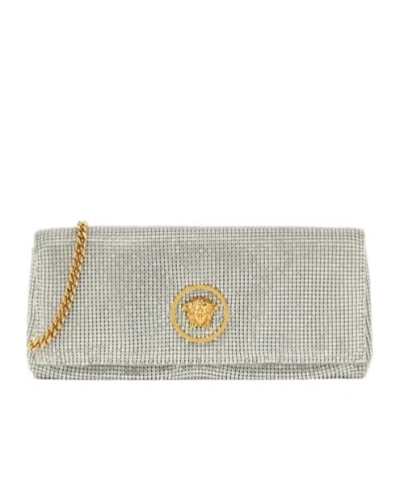Versace La Medusa Shoulder Bag In Silver