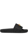 Versace Black Sandals With Medusa Plaque On The Front In Black