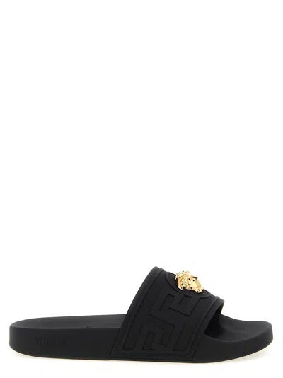 Versace 'la Medusa' Slides In Black