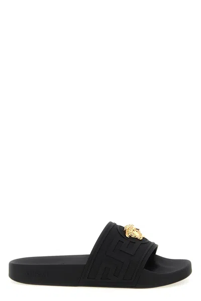 Versace 'la Medusa' Slides In Black