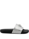 Versace La Medusa Sliders In Silver