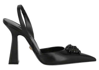 Pre-owned Versace La Medusa Slingback Pumps (women's) Sneakers In Black