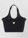 Versace La Medusa Small Tote Bag Top Handles In Black