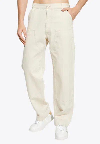 Versace La Medusa Straight-leg Jeans In White