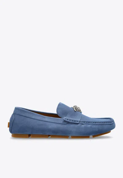 VERSACE LA MEDUSA SUEDE LOAFERS