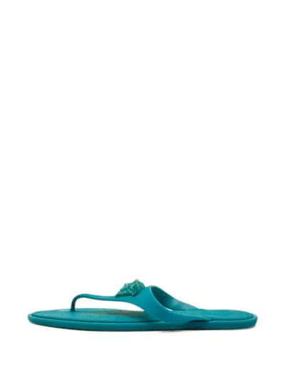 Pre-owned Versace La Medusa Thong Sandals In Blue