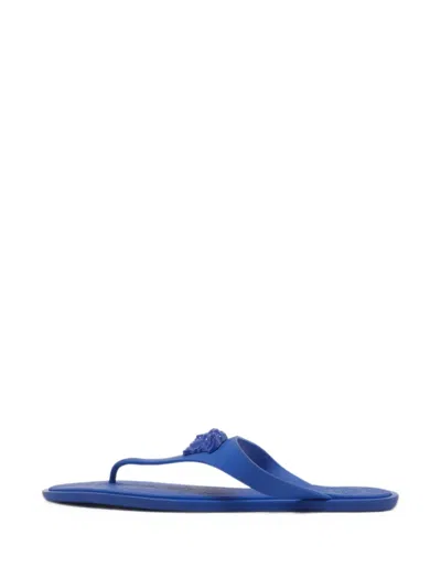 Pre-owned Versace La Medusa Thong Sandals In Blue