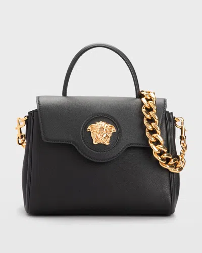 Versace La Medusa Top-handle Bag In Black