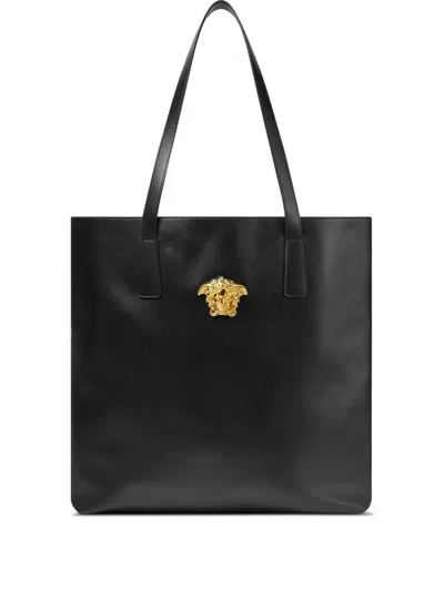 Versace La Medusa Tote Bag In Black