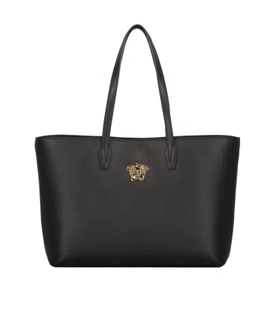 Versace La Medusa Tote Bag In Black