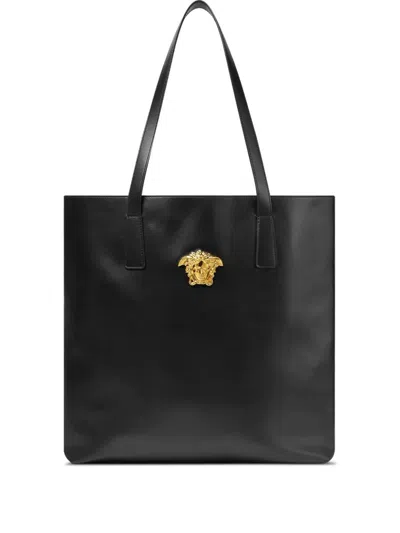Versace La Medusa Tote Bag In Black