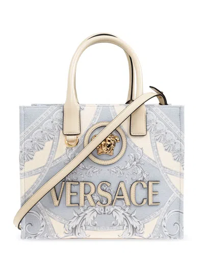 Versace La Medusa Tote Bag In Blue