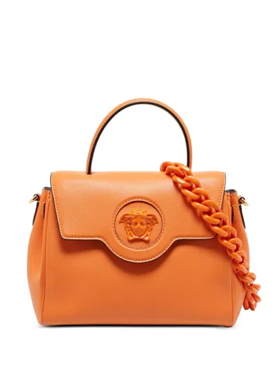 Pre-owned Versace La Medusa Tote Bag In Orange