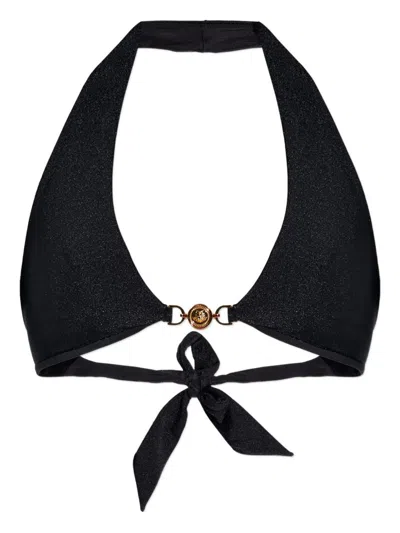 Versace La Medusa Triangle Bikini Top In Animal Print