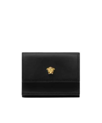 Versace La Medusa Trifold Wallet In Brown