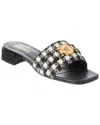 Versace Black Fabric Slippers In Black