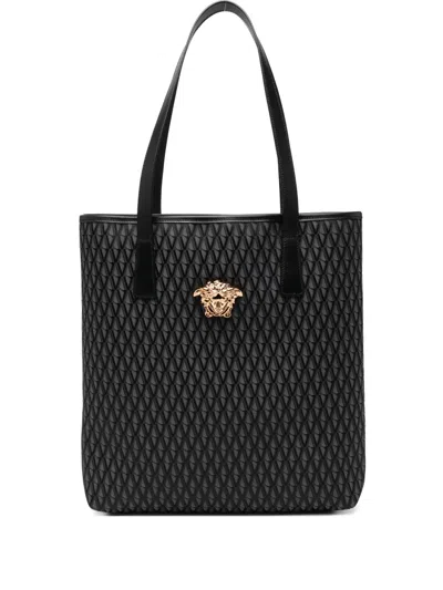 Versace La Medusa V Jacquarded Tote Bag In Black