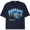 Versace La Medusa Varsity Graphic T-shirt In Blue