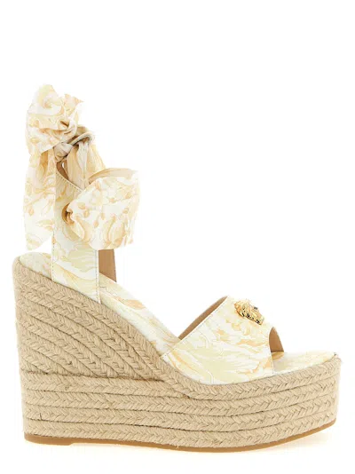 Versace La Medusa Wedges Yellow In Multi