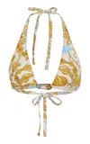 Versace La Vacanza Barocco-printed Bikini Top
