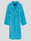 Versace La Vacanza Baroque Bathrobe In Azur