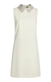 Versace Collared Matte Envers Satin Mini Dress