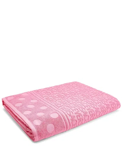 Versace La Vacanza Cotton Towel In Pink