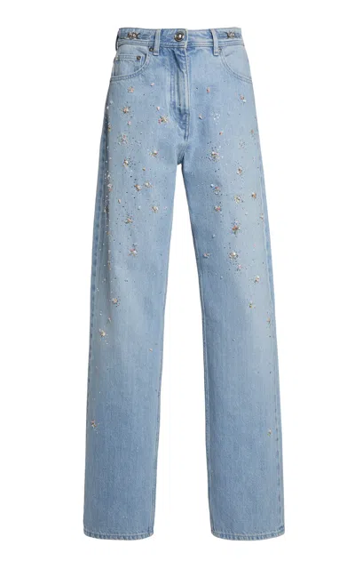 Versace Embellished Rigid High-rise Straight-leg Jeans