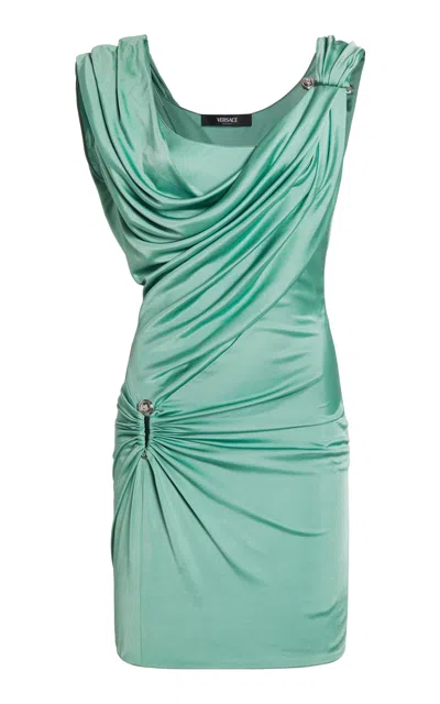 Versace Gathered Jersey Mini Dress